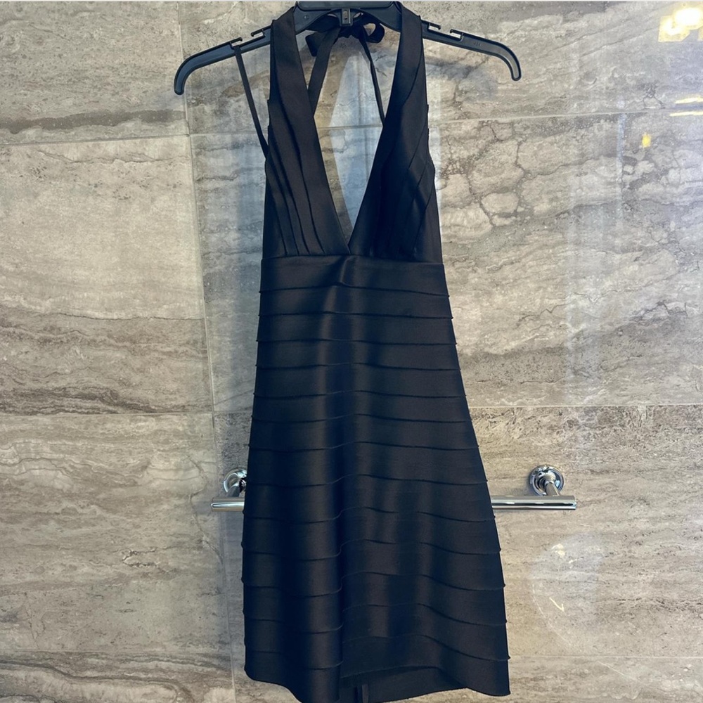Elegant Black Halter Dress